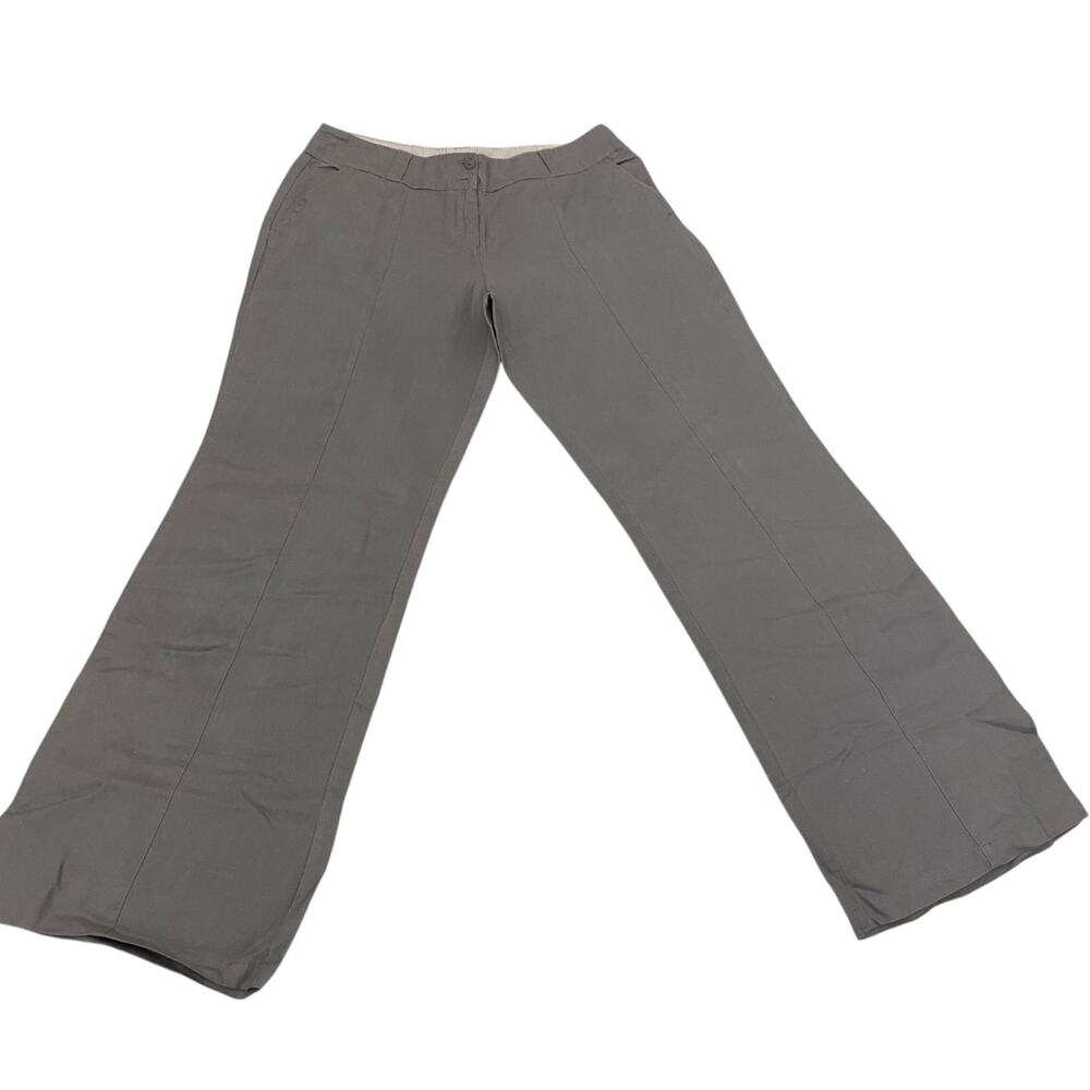 Women's Kenar 100% Linen Wide Leg Size Large Light Gray Pants Neutral Quiet Lux